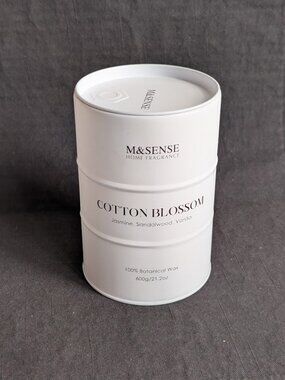 New ~M&SENSE Cotton Blossom (Jasmine Sandalwood Vanilla) Large Candle 21.2oz